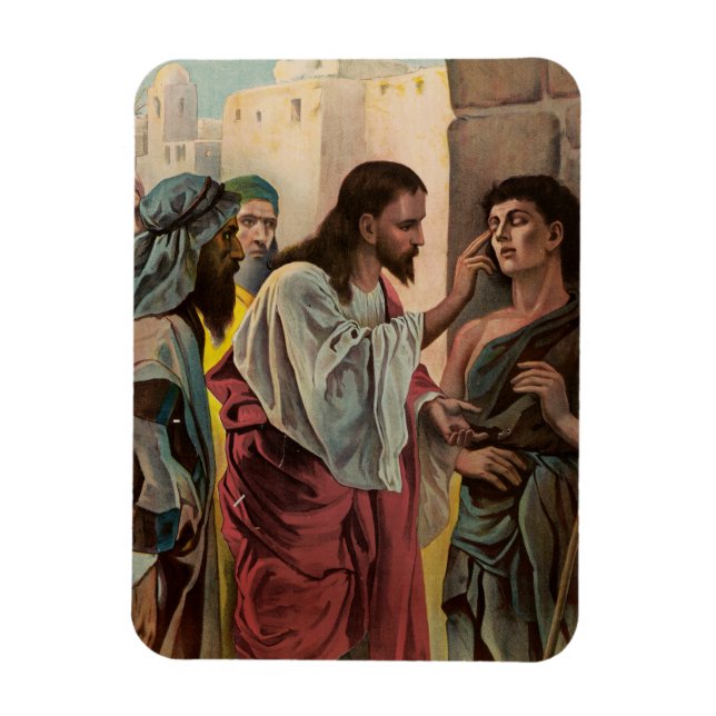 Imán Jesucristo curando al ciego (Vertical)