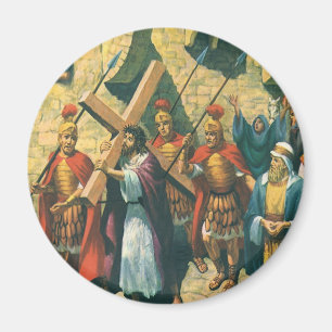 Imán Jesucristo llevando la cruz a su crucifixión