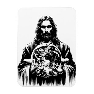 Imán Jesucristo sostiene el ilustracion de arte mundial