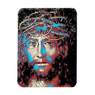 Imán Jesucristo triste cara Corona de Espíritu Abstrato