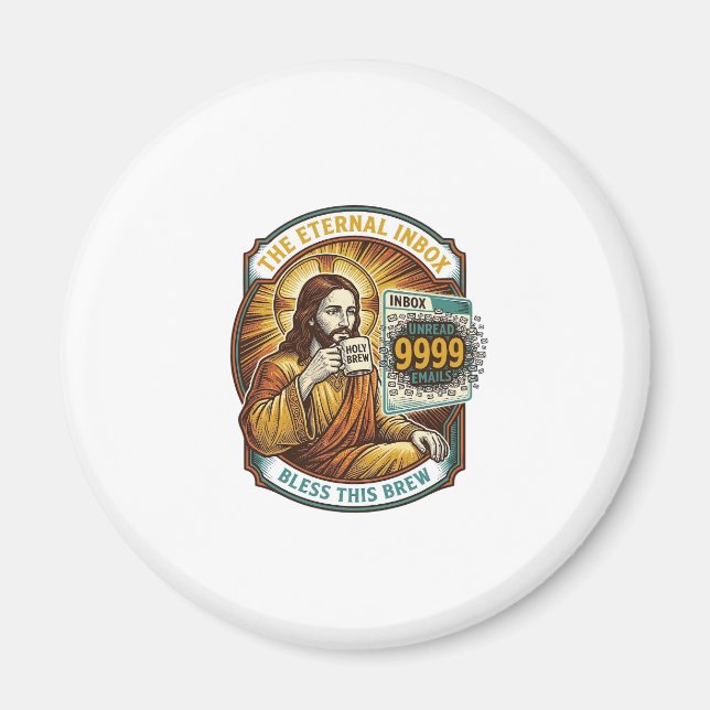 Imán Jesús 9999 correos electrónicos no leídos Bandeja  (Frente)