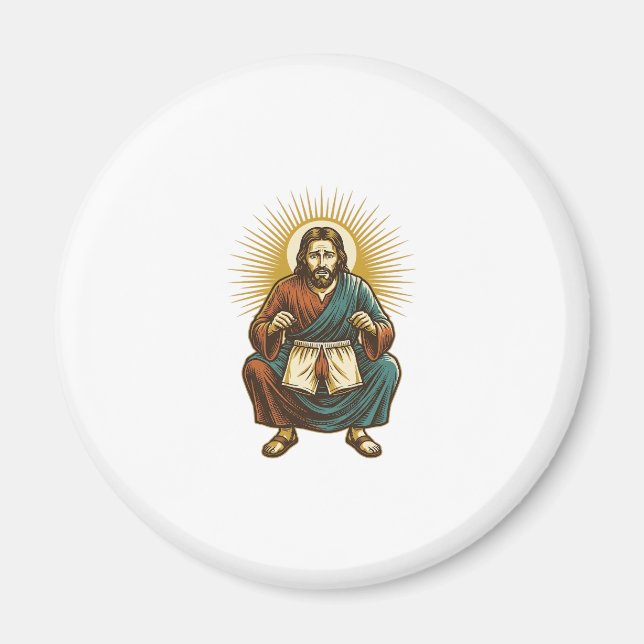 Imán Jesús ajustando incómodo wedgie a mitad de sentadi (Frente)