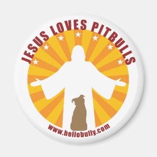 Imán Jesús Ama Pitbulls Magnet