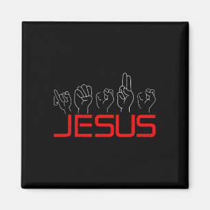 Imán Jesus ASL American Rótulo Language Christian Deaf 