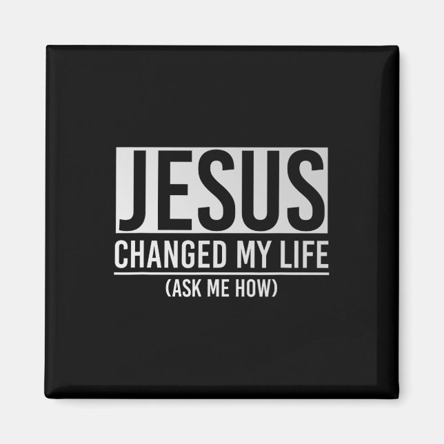 Imán Jesús cambió mi vida Pregúntame cómo Jesús  (Frente)
