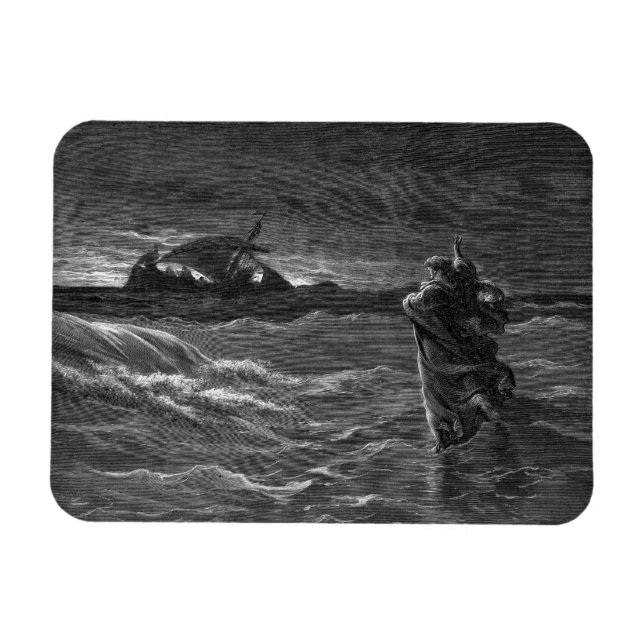 Imán Jesús camina por el agua (Horizontal)