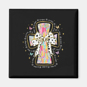 Imán Jesús Christian Coquette Bow Feliz Pascua Él Es Ri