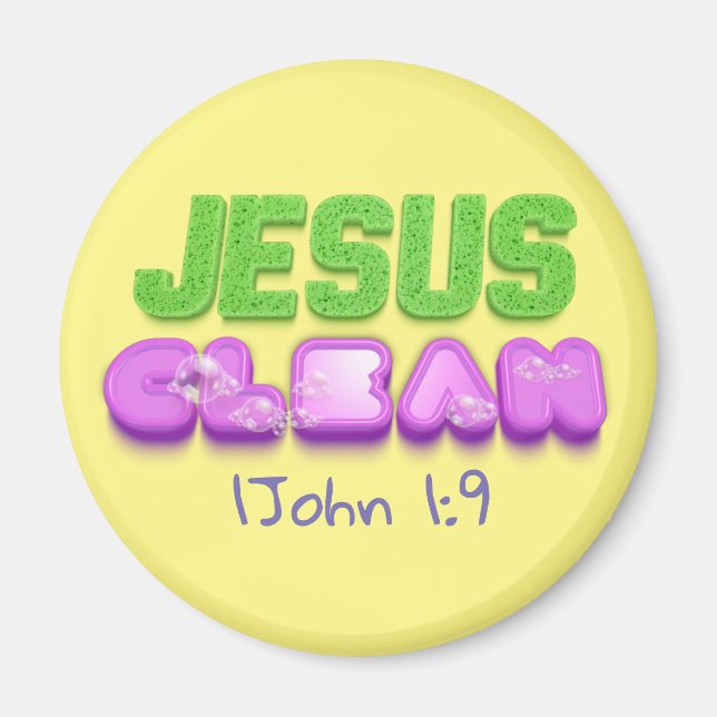 Imán Jesus Clean perdona diseño cristiano lindo (Frente)