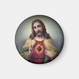 Imán Jesús con el corazón sagrado brillante