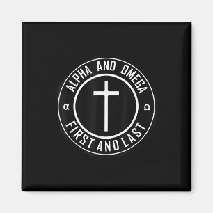 Imán Jesús Cross Circle Funny Alpha Y Omega - Primero A