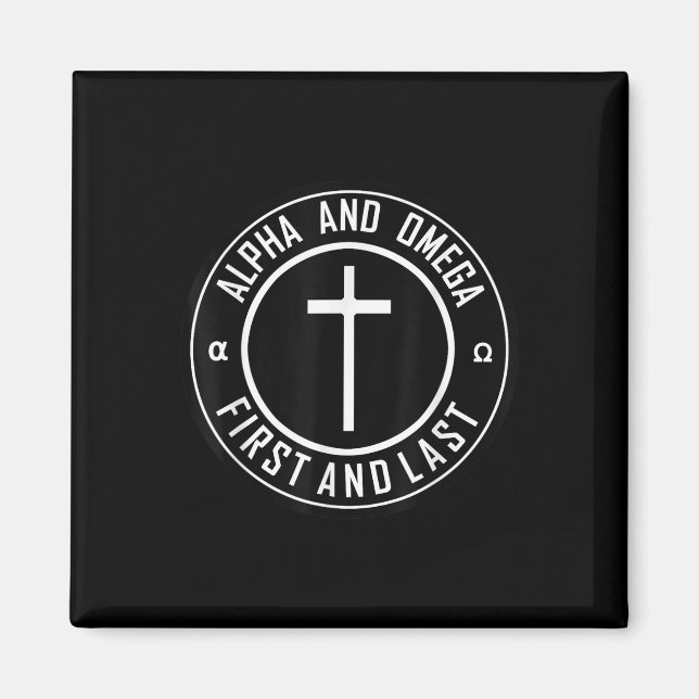 Imán Jesús Cross Circle Funny Alpha Y Omega - Primero A (Frente)