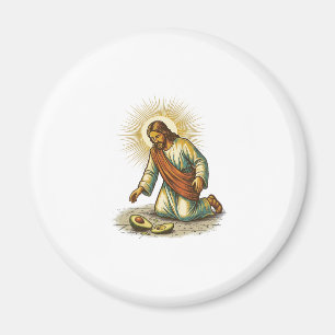 Imán Jesús dejó caer aguacate fresco cortado en rodajas