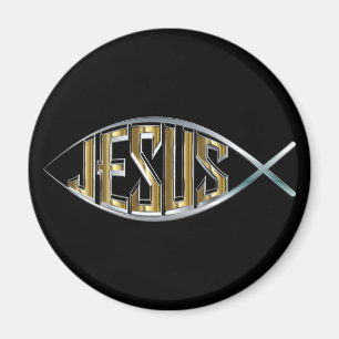Imán Jesús dentro de un símbolo de pescado