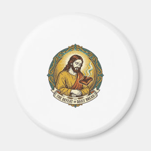 Imán Jesús Derrotado Fumando Tostadas Quemadas Desayuno