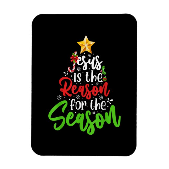 Imán Jesús Es La Razón Del Árbol De Temporada Cristiano (Vertical)