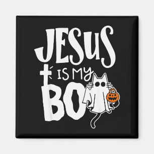 Imán Jesús es mi Boo - Gato espeluznante divertido cris