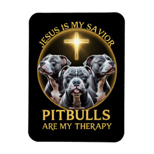 Imán Jesús Es Mi Salvador Pitbulls Es Mi Divertido Tera