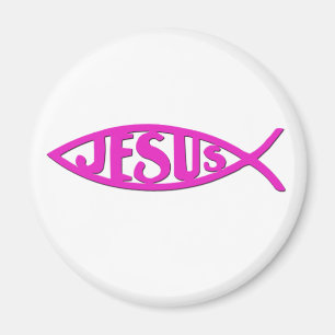 Imán Jesús Fish (Magnet Pink)