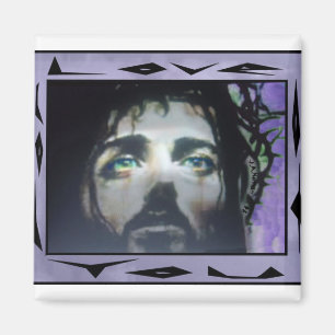 Imán Jesús hace frente a color enmarcado
