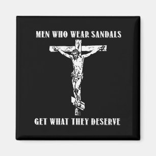 Imán Jesús hombres que usan sandalias reciben lo que se