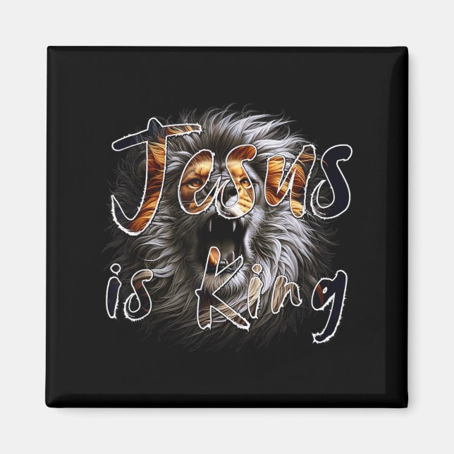 Imán Jesus Is King, The Lion Of Judah Striking Christia (Frente)
