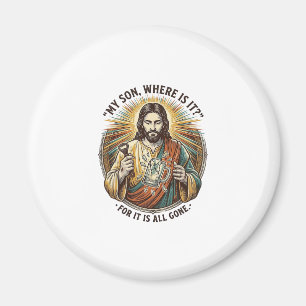 Imán Jesús Jarra De Cerveza Vacía Rota Cantinero Bebien