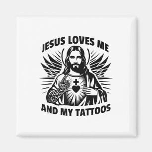 Imán Jesús Me Ama A Mí Y A Mis Tatuajes Divertidos Dici