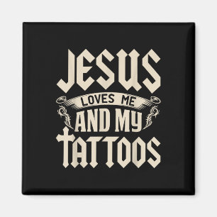 Imán Jesús Me Ama A Mí Y A Mis Tatuajes Enganchados Tat