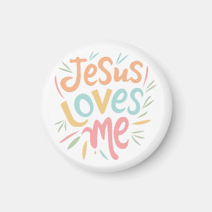 Imán Jesús me ama - diseño vintage