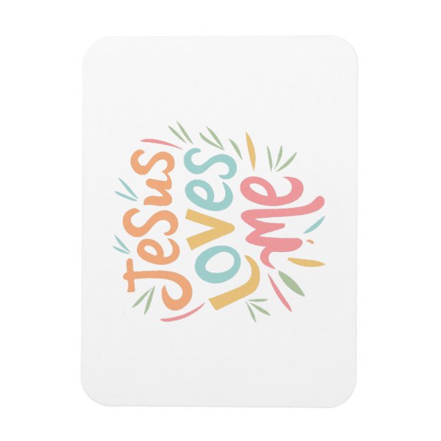 Imán Jesús me ama - diseño vintage (Vertical)