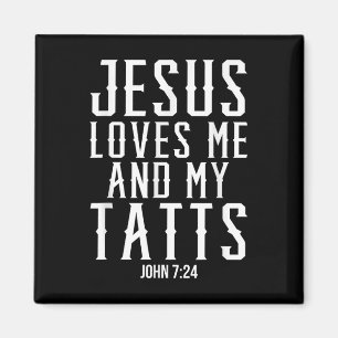 Imán Jesús Me Ama Y A Mi Tatuaje Gracioso Cristiano