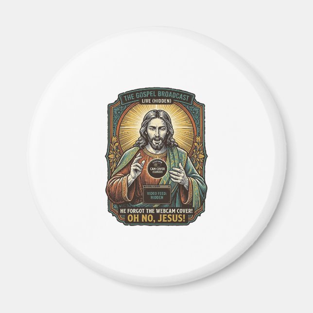 Imán Jesús Pantalla Negra Cubierta de Cámara Web Olvida (Frente)