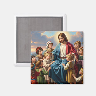 Imán Jesús rodeado de niños