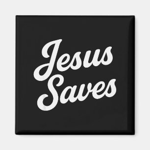 Imán Jesús salva escritura vintage