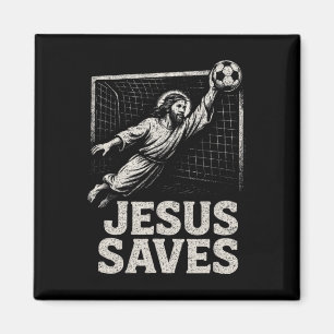 Imán Jesús salva - Portero de fútbol inspiración cristi