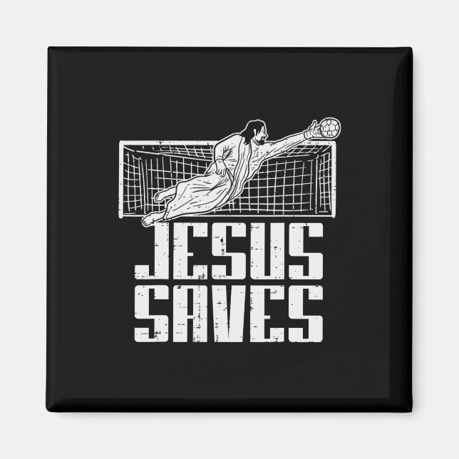 Imán Jesus Saves Soccer Football Christian Goalie Goalk (Frente)