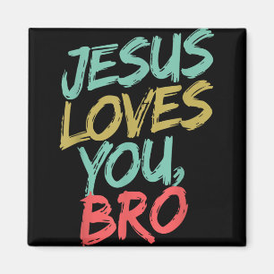 Imán Jesús Te Ama Bro Gracioso Niño Joven Cristiano