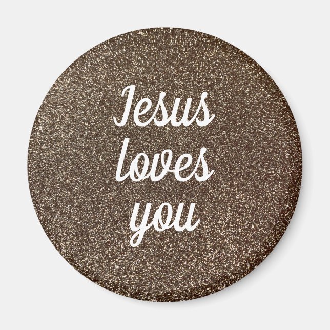 Imán Jesús Te Ama Personalizar El Regalo Del Purpurina  (Frente)