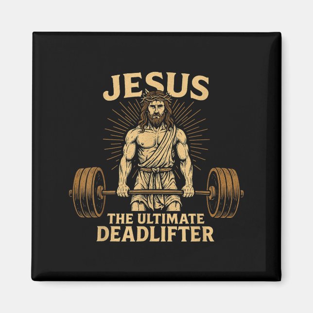 Imán Jesus The Deadlifter Christian Fitness  (Frente)