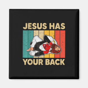 Imán Jesús Tiene Su Espalda Jiu Jitsu Retro Hombres Cri
