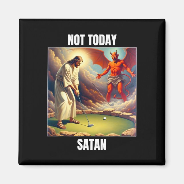 Imán Jesús Vs Satanás Jugando Golf - No Hoy Satanás (Frente)
