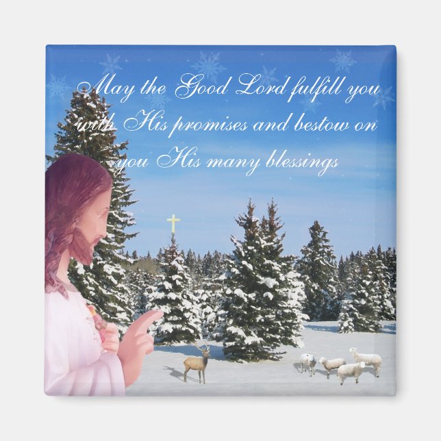 Imán Jesús y ovejas (Frente)