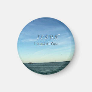 Imán Jesús y paloma Inspiración cristiana pacífica del
