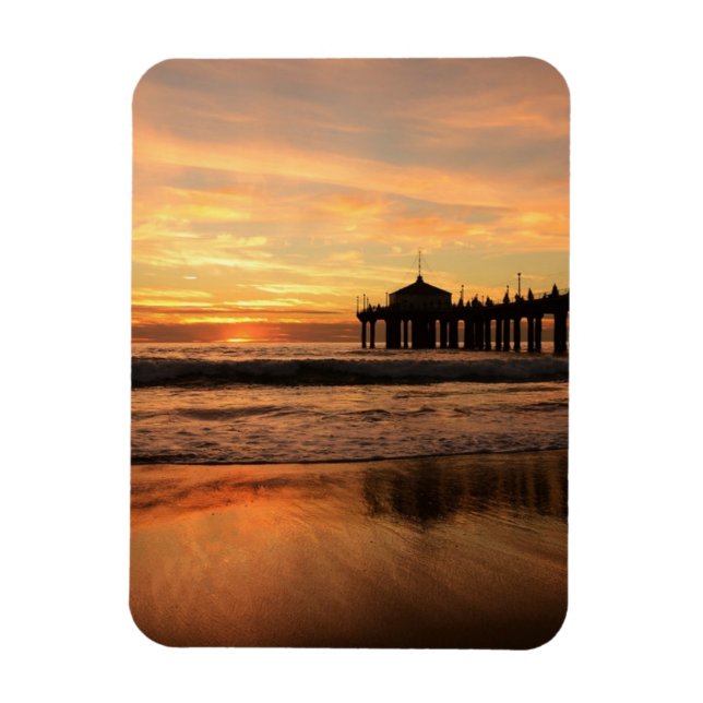 Imán Jetty Over Ocean Beach Sunset (Vertical)