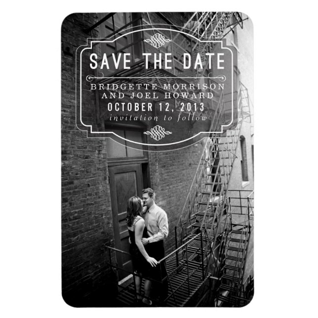 Imán Jeune Amour Vintage Save the Date Magnet (Vertical)
