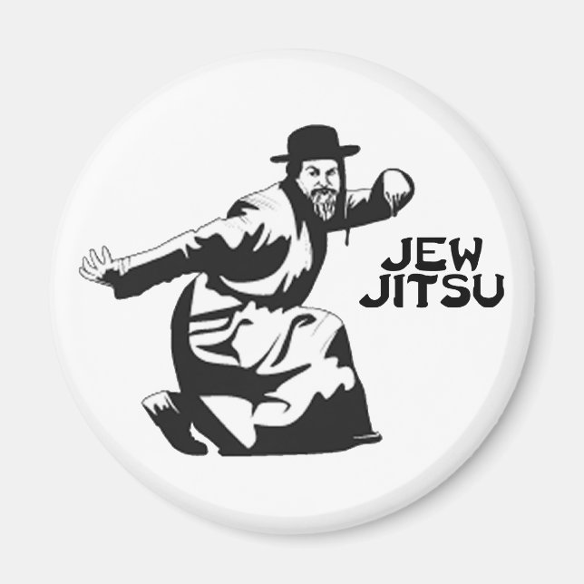 Imán Jew Jitsu Magnet | Judía Bar Mitzvah Regalos (Frente)
