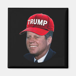 Imán Jfk con sombrero de Trump divertido meme de John F