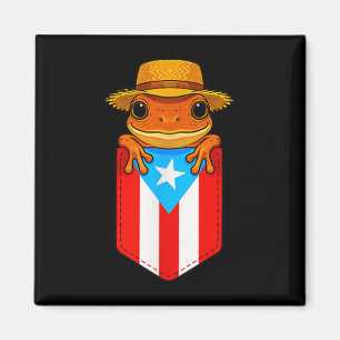 Imán Jibaro Coqui Frog Bandera Boricua