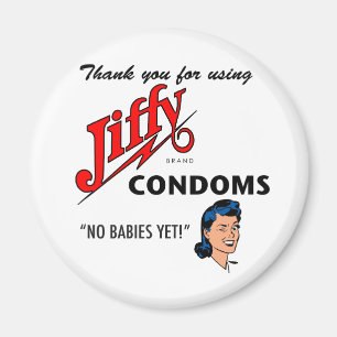 Imán ¡Jiffy Brand Condom Gear!