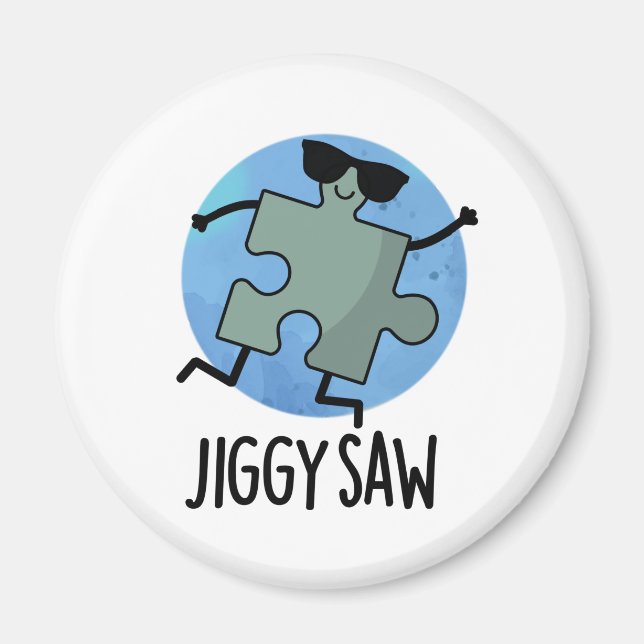Imán Jiggy Saw Funny Dancing Jigsaw Puzzle Pun (Frente)